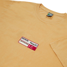 Load image into Gallery viewer, Side-angle photograph of yellow tshirt with captcha embroidery design
