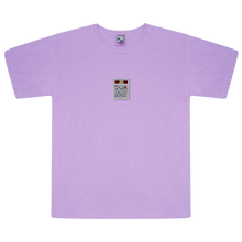 Load image into Gallery viewer, Photograph of purple tshirt with minesweeper embroidery design
