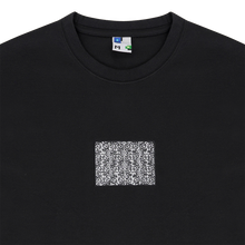 Load image into Gallery viewer, Collar shot photograph of black tshirt with static embroidery in 4:3 ratio
